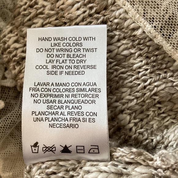 Rewind XS khaki, cream tweed, lace sweater - Picture 9 of 9